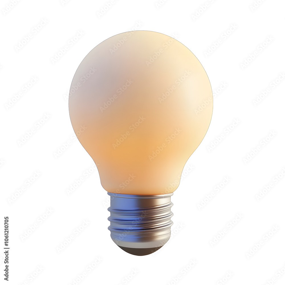 3D Light Bulb Illustration on white and transparent background. PNG 3D Light Bulb Illustration on white and transparent background. PNG
