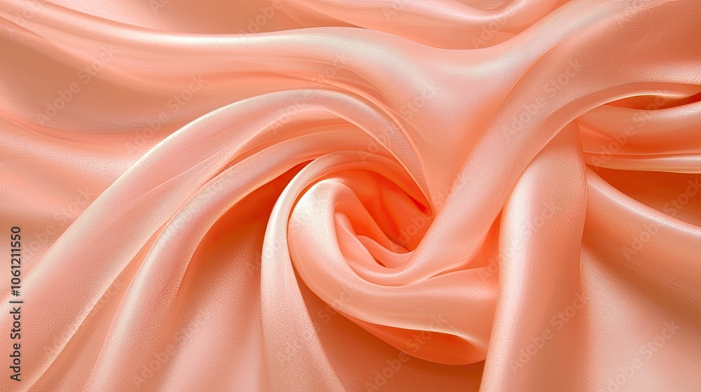Soft peach satin fabric texture, flowing elegantly, creating a luxurious and smooth appearance. Soft peach satin fabric texture, flowing elegantly, creating a luxurious and smooth appearance.