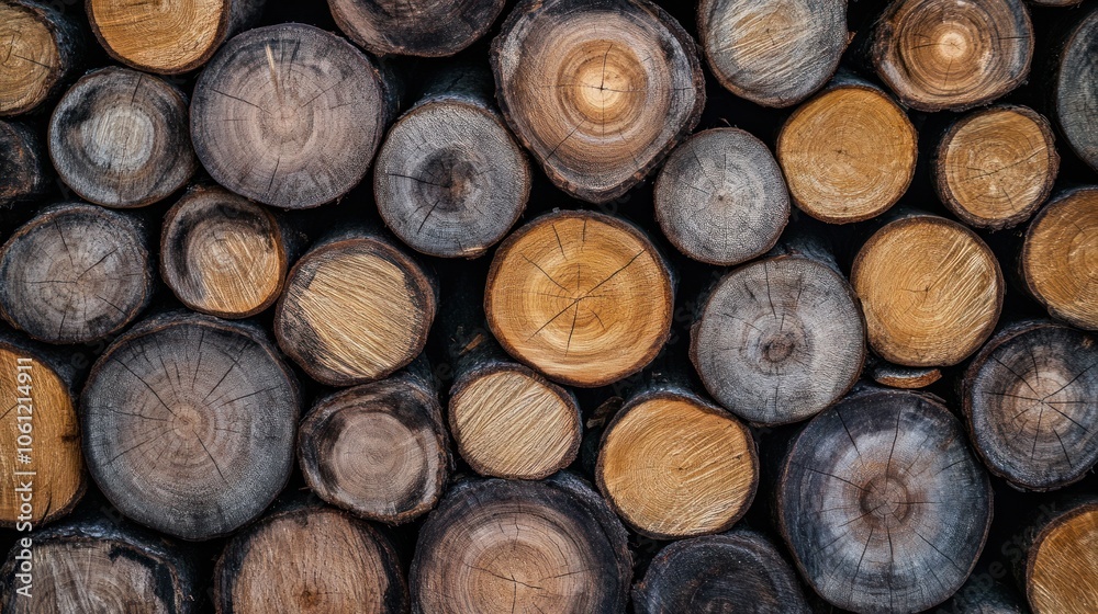 A close-up view of stacked wooden logs showcasing natural textures and colors. A close-up view of stacked wooden logs showcasing natural textures and colors.