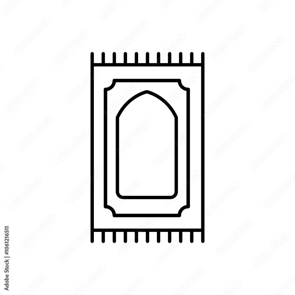 Prayer rug line icon. Namaz praying rug trendyb style linear illustration for web and app..eps Prayer rug line icon. Namaz praying rug trendyb style linear illustration for web and app..eps