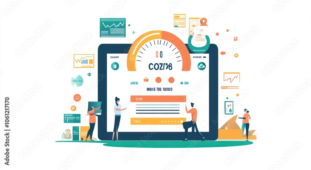 A digital interface displaying metrics and user interaction for data analysis.