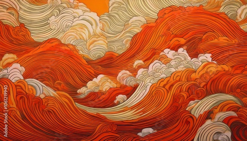 オレンジ色のグラフィック素材