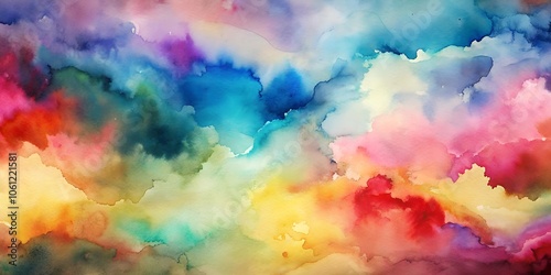 Abstract watercolor painting with vibrant colors.