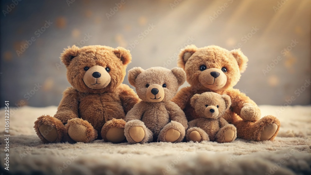 Minimalist Photography of a Group of Brown Teddy Bears in Natural Light for Cozy Home Decor, Soft Textures, and Warm Aesthetic Appeal Minimalist Photography of a Group of Brown Teddy Bears in Natural Light for Cozy Home Decor, Soft Textures, and Warm Aesthetic Appeal