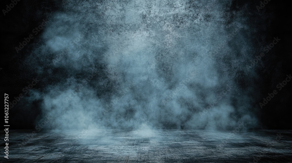 Mysterious Fog in Dark Room Background Mysterious Fog in Dark Room Background