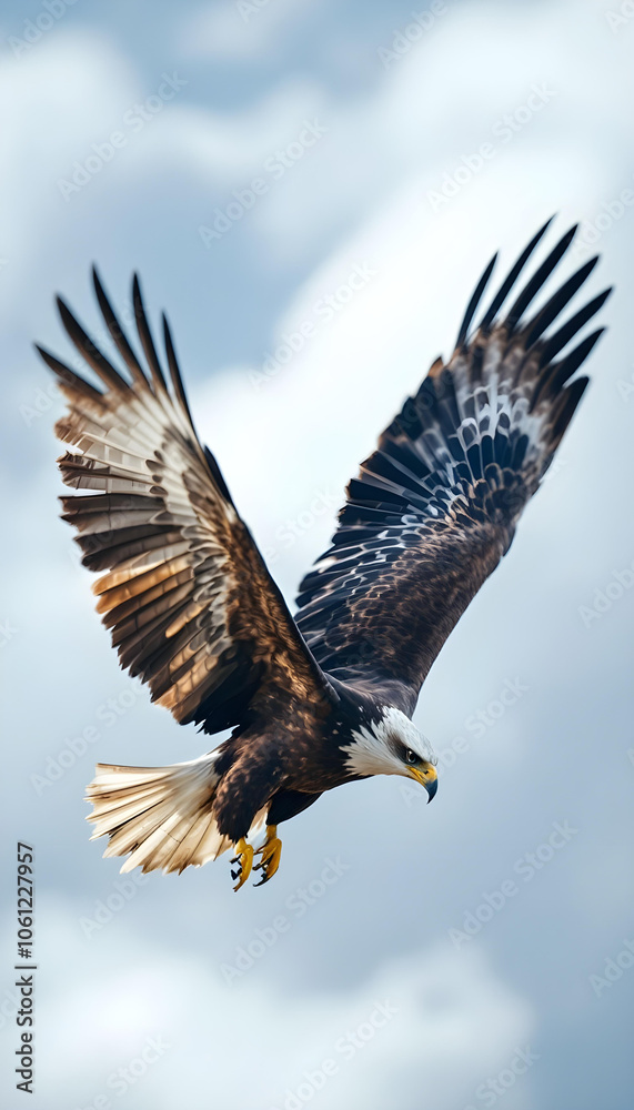 Obraz premium American bald eagle flying high