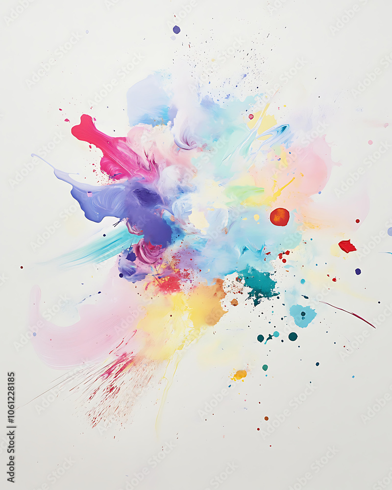 Obraz premium Colorful Abstract Cloud of Pastel Paint Splashes