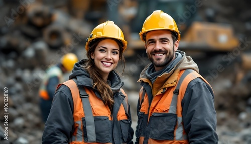 workers on construction site wearing safety