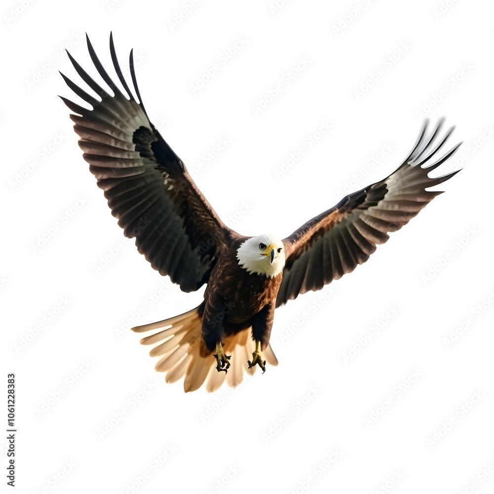 Naklejka premium American bald eagle isolated white