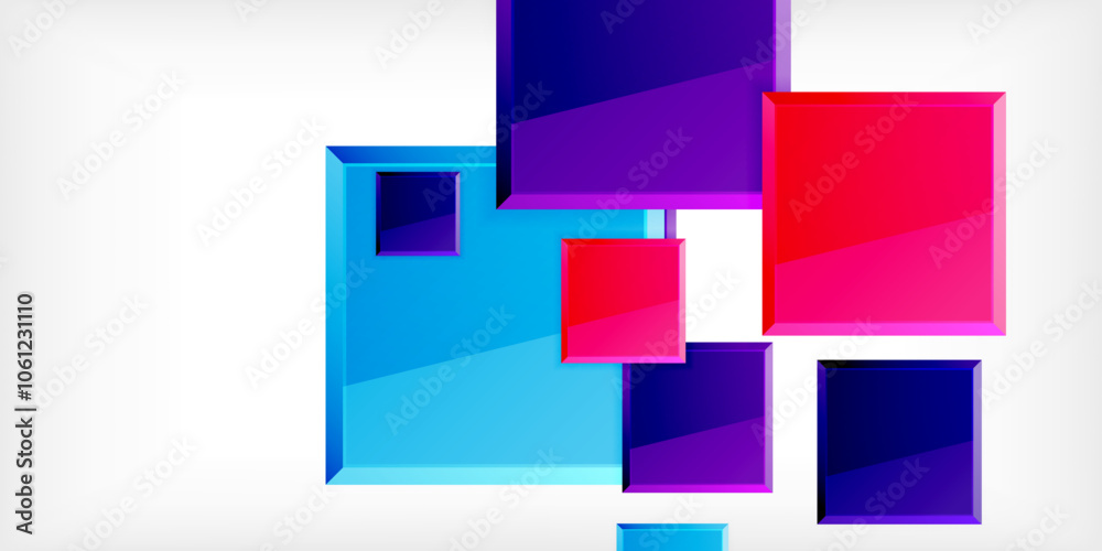 Naklejka premium Colorful squares with reflections abstract background design. Vector Illustration For Wallpaper, Banner, Background, Card, Book Illustration, landing page