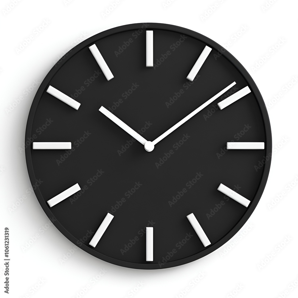 Minimalist Black Clock with White Hands Minimalist Black Clock with White Hands