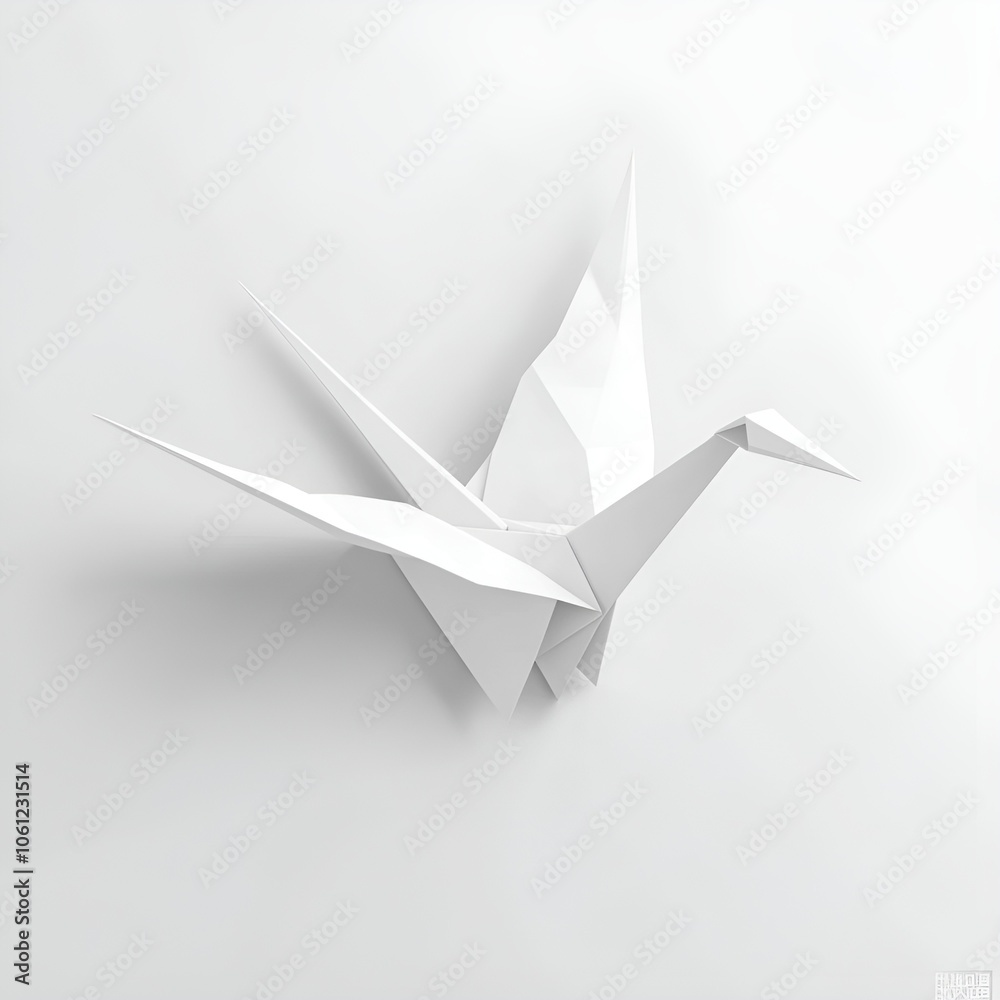 Minimalist White Origami Crane Minimalist White Origami Crane
