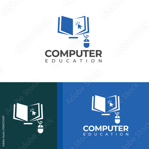 Creative Computer education logo design 