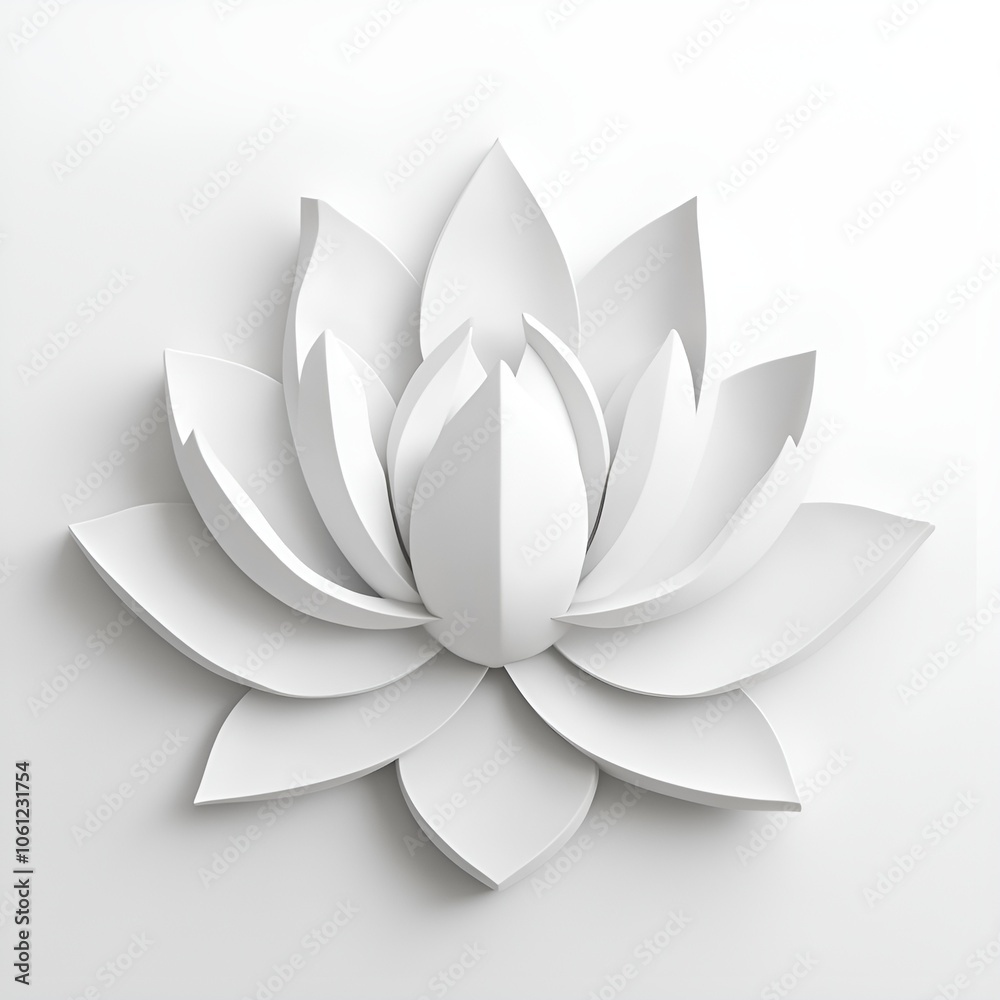 Calming Lotus Flower Sculpture in Matte White Calming Lotus Flower Sculpture in Matte White