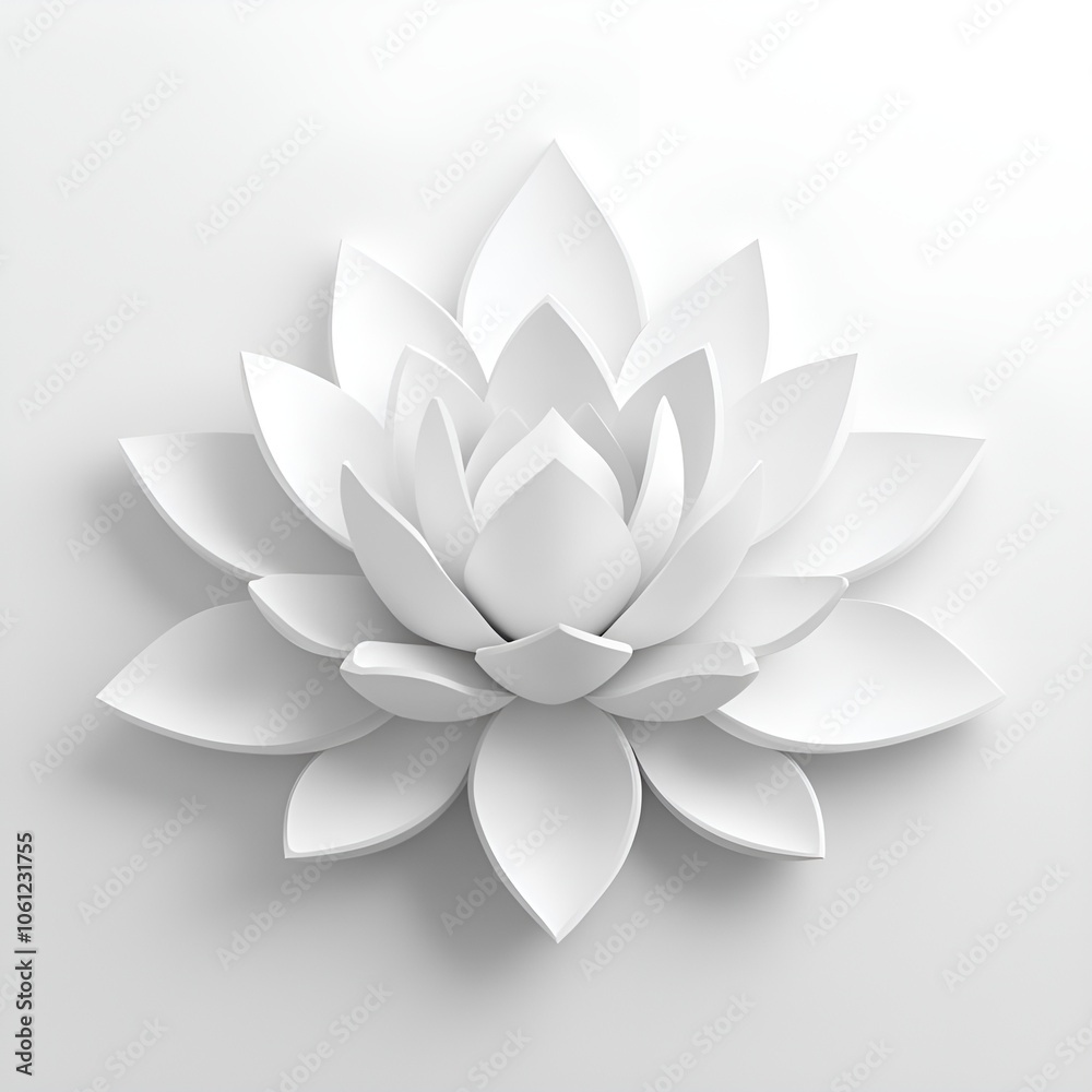 Fototapeta premium Calming Lotus Flower Sculpture in Matte White