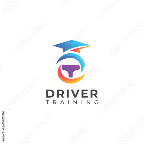 Creative Driver training vector logo design