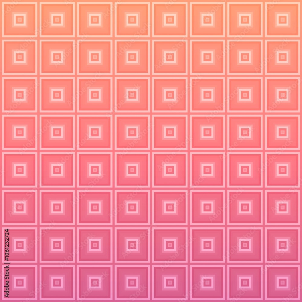 Geometric Square Pattern with Pink and Orange Gradient
