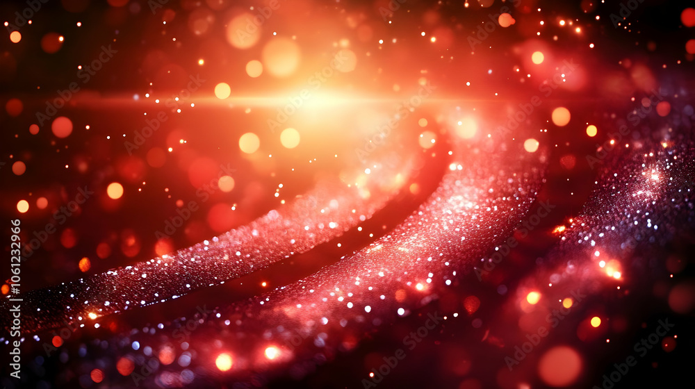 Abstract Glitter Background with Red Bokeh Abstract Glitter Background with Red Bokeh