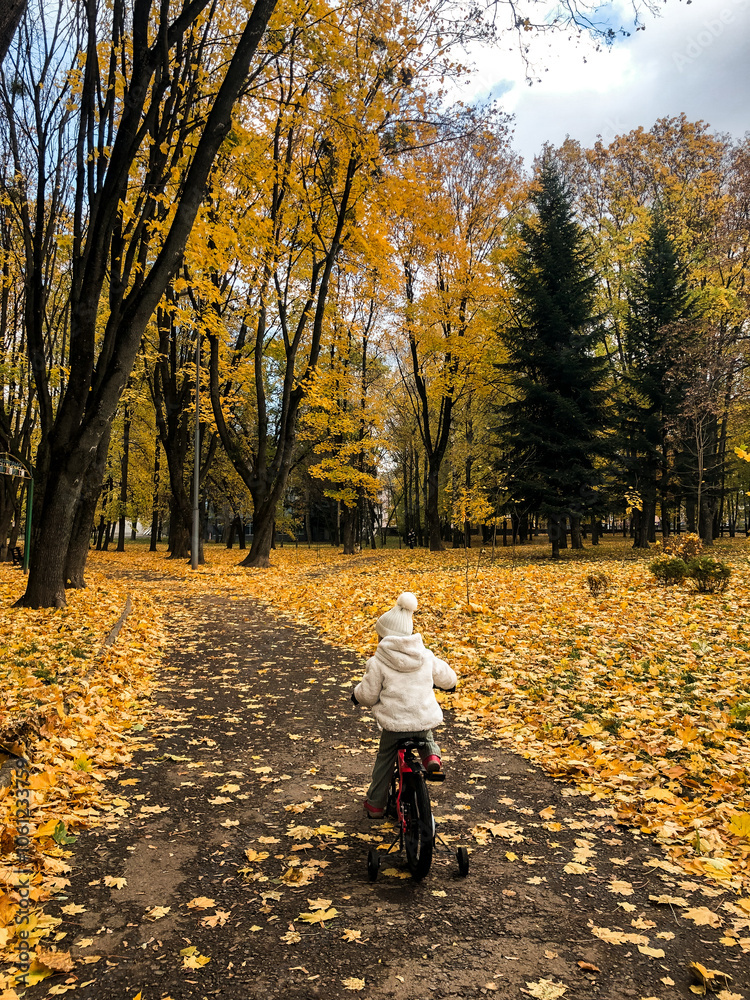 Fototapeta premium child riding a bike