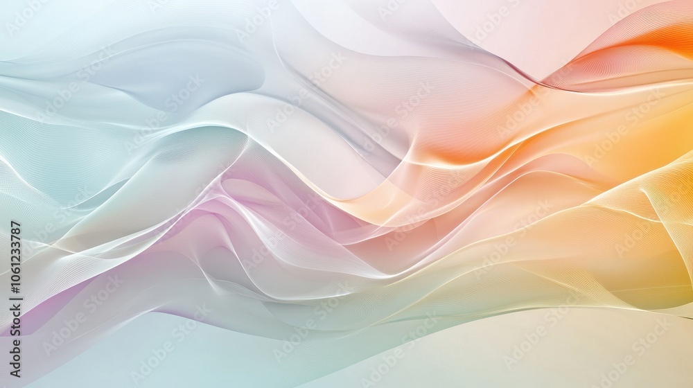 Fototapeta premium Serene Fluid Wave Pattern in Transparent Abstract Background with Innovative Concepts