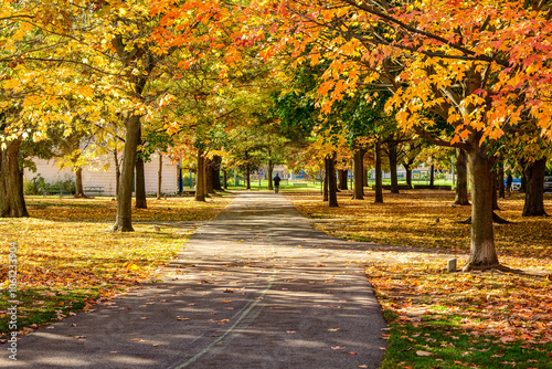Photography Bike path in fall Kew Beach in the Toronto Beaches