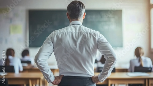 Teacher Standing in Front of Classroom