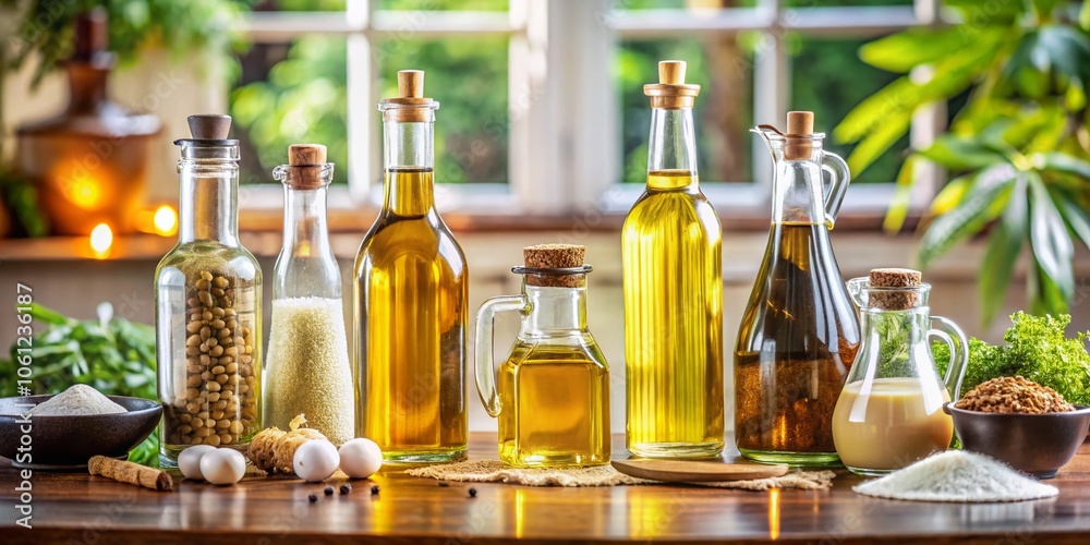 Vector Icon Set of Cooking Oils - Diverse Bottles for Frying, Drizzling, and Flavoring, Perfect for Culinary Illustrations and Food Blogs, Highlighting Olive, Canola, Coconut, and More Vector Icon Set of Cooking Oils - Diverse Bottles for Frying, Drizzling, and Flavoring, Perfect for Culinary Illustrations and Food Blogs, Highlighting Olive, Canola, Coconut, and More