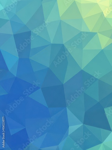 Abstract geometric shapes in varying shades of blue and green creating a mesmerizing background, abstract