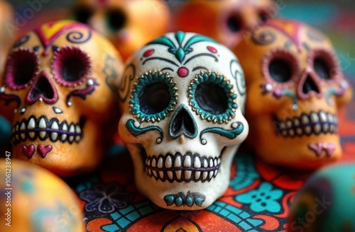  Colorful Mexican Sugar Skulls Day of Dead Celebration