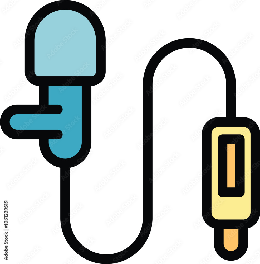 This vector illustration features a spy earpiece with a microphone, designed for discreet and covert communication This vector illustration features a spy earpiece with a microphone, designed for discreet and covert communication