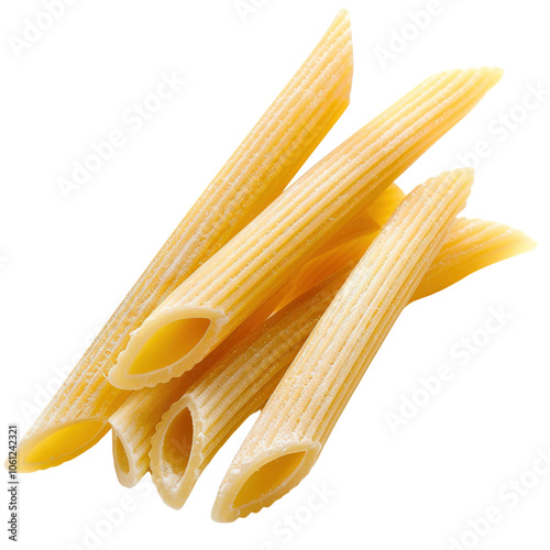 Penne pasta, white isolate background photo