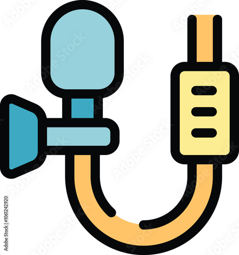 Medical endoscope with camera exploring human body, healthcare and medical examination concept