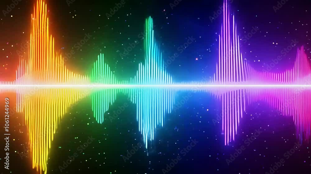 Stunning spectrum wave colorful music abstract digital element sound audio background equalizer frequency waveform graphic technology design volume line curve illustration pattern player radio effect