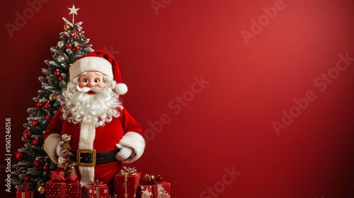 santa claus and christmas tree