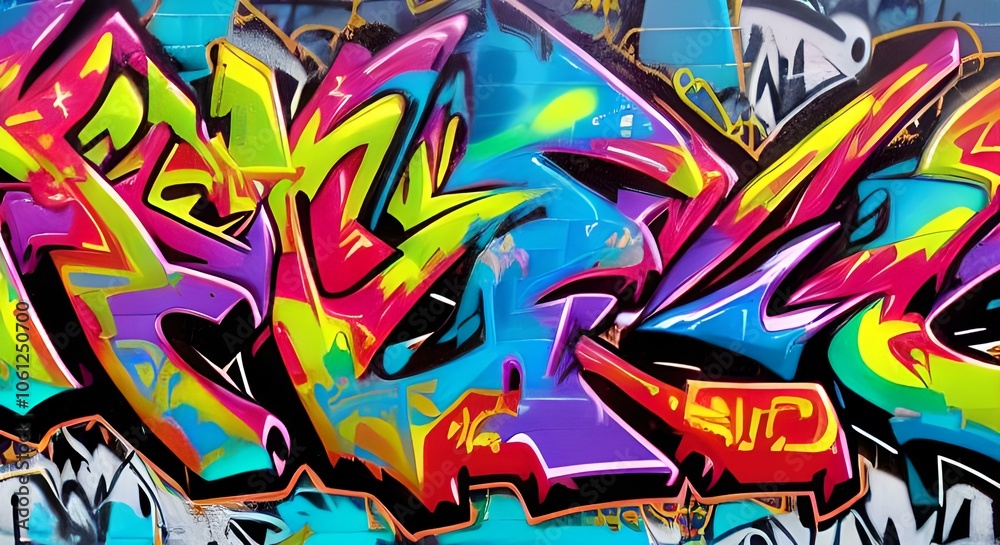 Obraz premium Abstract Graffiti Art with Bold Color Palette and Urban Aesthetics | 364