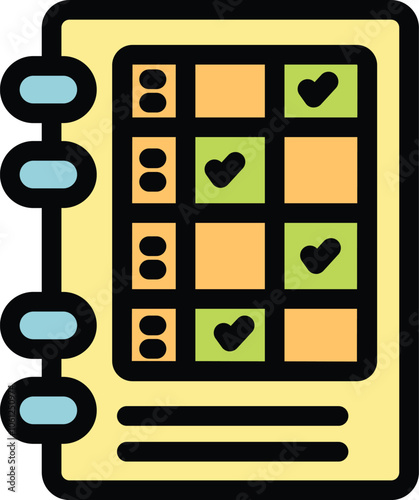 This vector illustration depicts a project management chart, emphasizing the concept of task completion and progress tracking