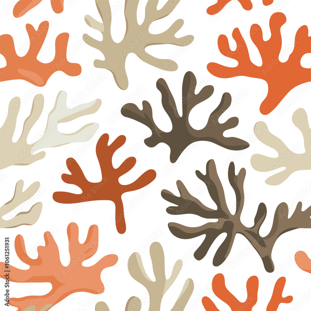 Obraz premium Whimsical Coral Pattern with Earthy Tones