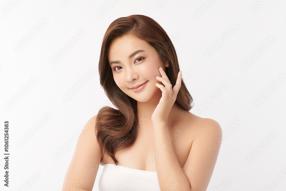 Beautiful young asian woman with clean fresh skin on white background, Face care, Facial treatment, Cosmetology, beauty and spa, Asian women portrait. Beautiful young asian woman with clean fresh skin on white background, Face care, Facial treatment, Cosmetology, beauty and spa, Asian women portrait.