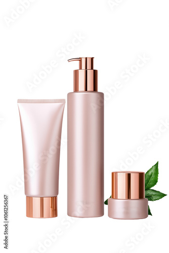 Elegant Skincare Bottles with Rose Gold Accents