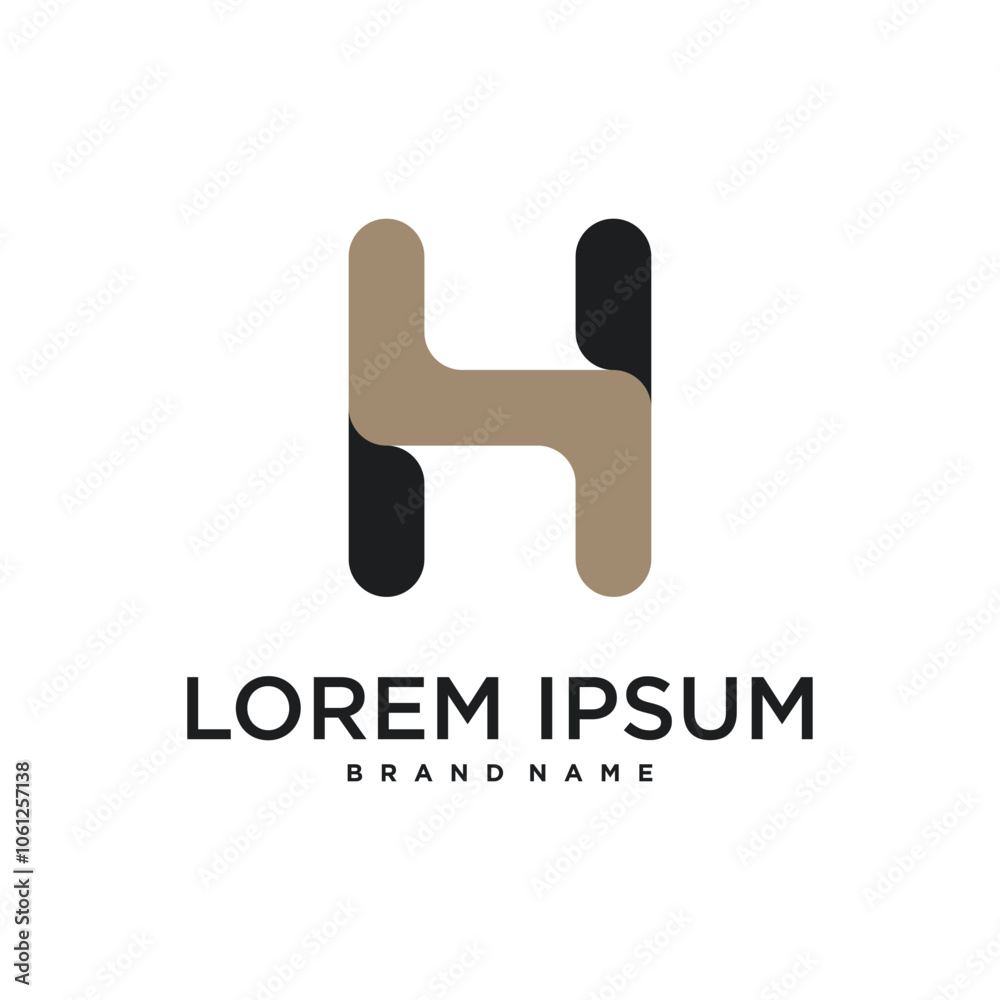 Initial letter H logo, abstract concept design. Premium Vector