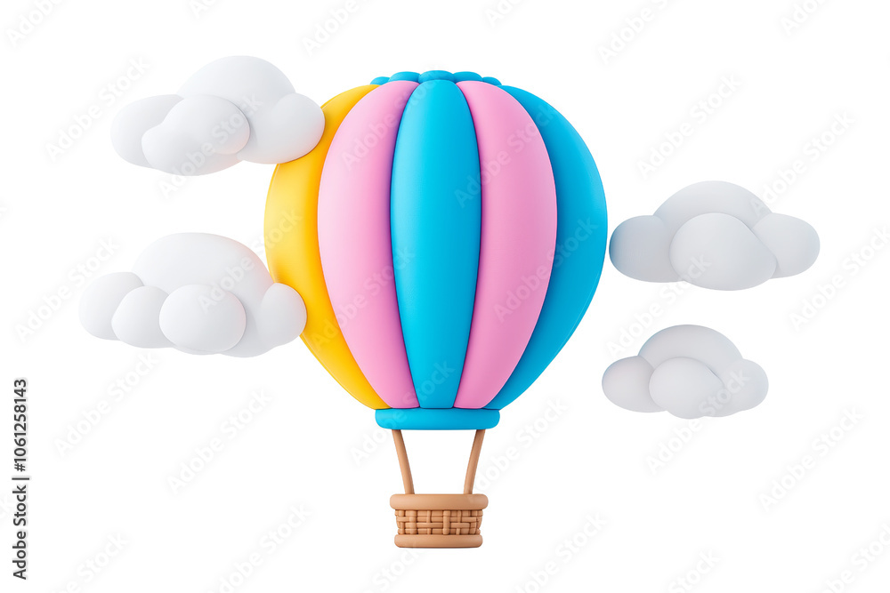 Fototapeta premium Colorful Hot Air Balloon with Clouds in Sky