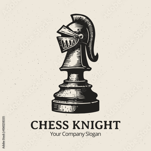 Chess Knights logo in retro style
