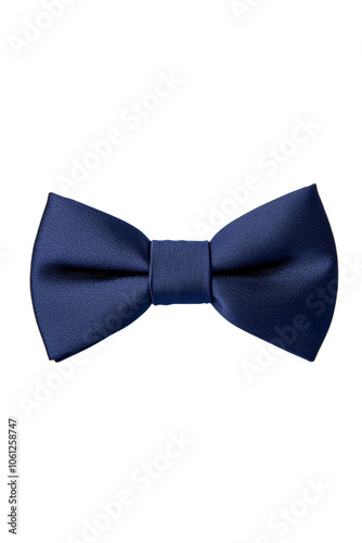 Elegant Dark Blue Bow Tie Isolated on White Background