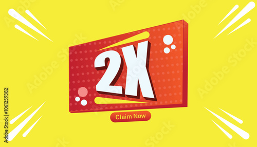 2x winner banner. Vector illustration