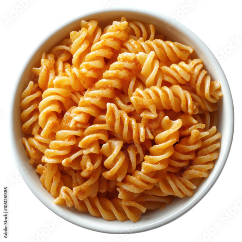 Fusilli Pasta with Tomato Sauce on Transparent Background photo