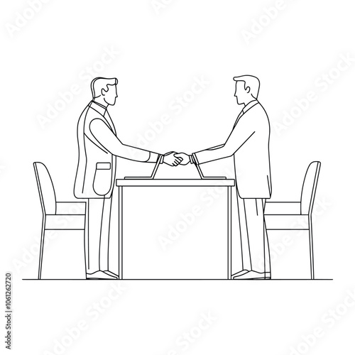 Professionals Shaking Hands in Corporate Setting