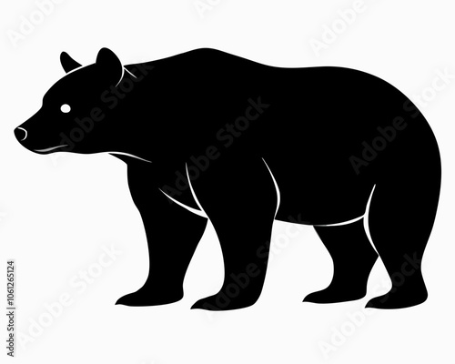 Bear silhouette vector black illustration on white background