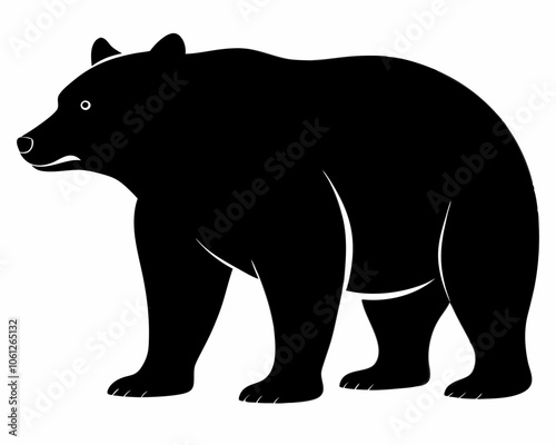 Bear silhouette vector black illustration on white background