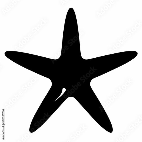 Starfish vector black silhouette illustration on white background