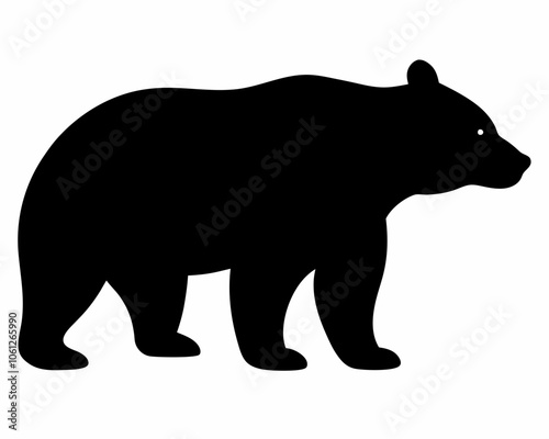 Bear silhouette vector black illustration on white background